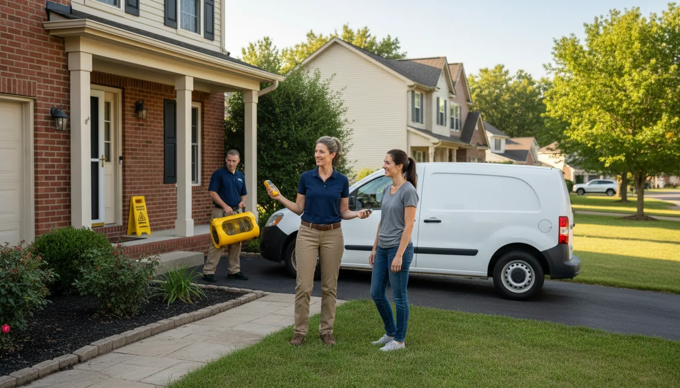 Residential water damage restoration in Gorham, IL